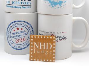 National History Day mugs and an NHD judge's badge