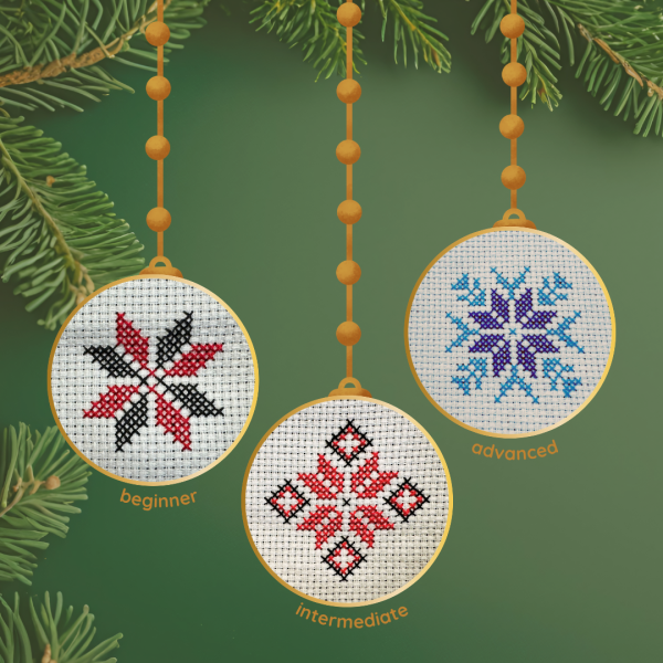 embroidered snowflake ornament