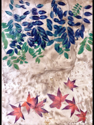 Gelli Print with leaves