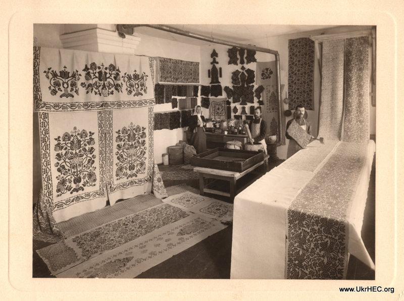 Workshop for the woodblock-print decoration of cloth, Poltava Zemstvo workshops