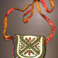 Hutsul leather bag with metal decorations
