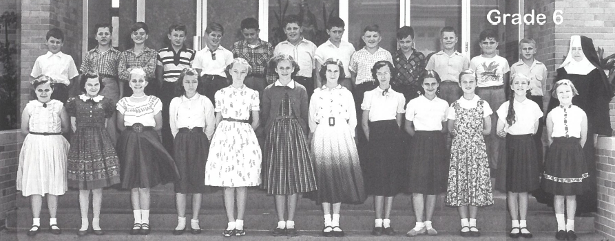 St. John the Baptist School, Grade 6 class photo for the 1954-1955 school year