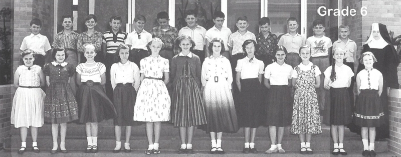 St. John the Baptist School, Grade 6 class photo for the 1954-1955 school year