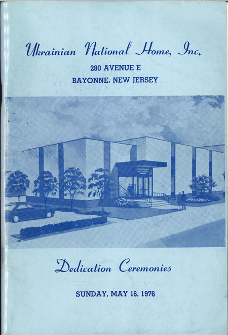 Program book for the dedication ceremonies of the Ukrainian National Home (Bayonne)