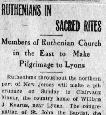Ruthenians In Sacred Rites -- Members of Ruthenian Church in the East to Make Pilgrimage to Lyons Ruthenians In Sacred Rites -- Members of Ruthenian Church in the East to Make Pilgrimage to Lyons