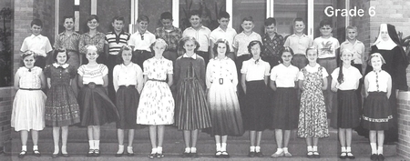 St. John the Baptist School, Grade 6 class photo for the 1954-1955 school year