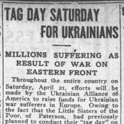 Tag Day Saturday For Ukrainians -- Millions Suffering As Result Of War On Eastern Front Tag Day Saturday For Ukrainians -- Millions Suffering As Result Of War On Eastern Front