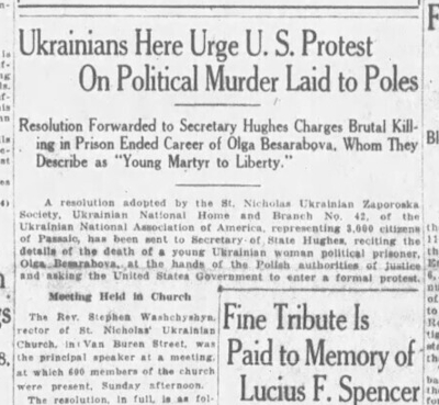 Ukrainians Here Urge U. S. Protest On Political Murder Laid to Poles Ukrainians Here Urge U. S. Protest On Political Murder Laid to Poles