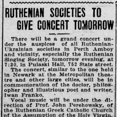 Ruthenian Societies To Give Concert Tomorrow Ruthenian Societies To Give Concert Tomorrow