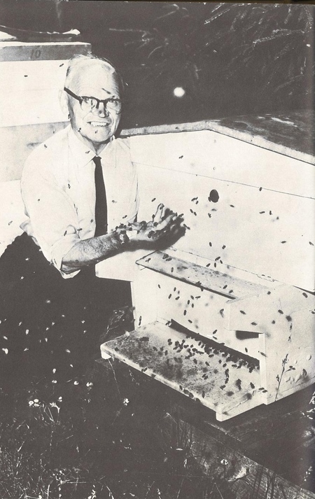 Myron Surmach with his honeybees