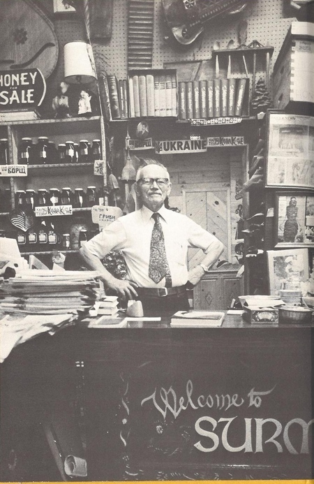 Myron Surmach in his store in New York City's Ukrainian Village