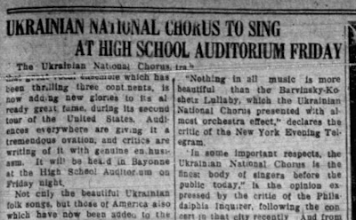 Ukrainian National Chorus to Sing at High School Auditorium Friday Ukrainian National Chorus to Sing at High School Auditorium Friday