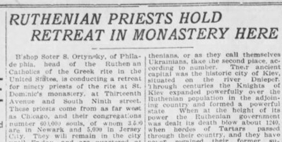 Ruthenian Priests Hold Retreat In Monastery Here Ruthenian Priests Hold Retreat In Monastery Here