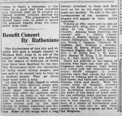 Benefit Concert By Ruthenians Benefit Concert By Ruthenians